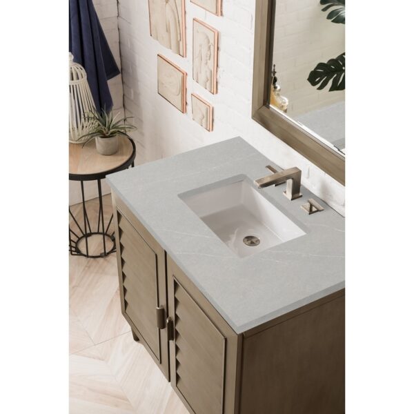 James Martin 620-V36-WW-3ESR Portland 36 Inch Single Vanity Whitewashed Walnut with 3 CM Eternal Serena Quartz Top