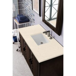 James Martin 620-V48-BNM-3EMR Portland 48 Inch Single Vanity in Burnished Mahogany with 3 CM Eternal Marfil Quartz Top