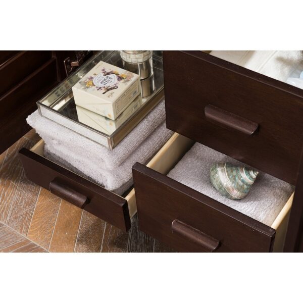 James Martin 620-V48-BNM-3EMR Portland 48 Inch Single Vanity in Burnished Mahogany with 3 CM Eternal Marfil Quartz Top