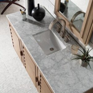 James Martin 620-V60S-WW-3AF Portland 60 Inch Single Vanity in Whitewashed Walnut with 3 cm Arctic Fall Solid Surface Top