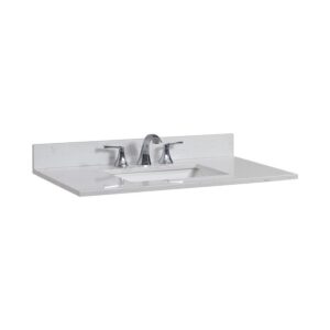 Altair 62037-CTP-JW Frosinone 37 Inch Single Bathroom Vanity Top in Jazz White with Ceramic Rectangle Undermount Sink