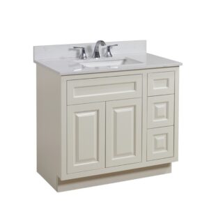 Altair 62037-CTP-JW Frosinone 37 Inch Single Bathroom Vanity Top in Jazz White with Ceramic Rectangle Undermount Sink