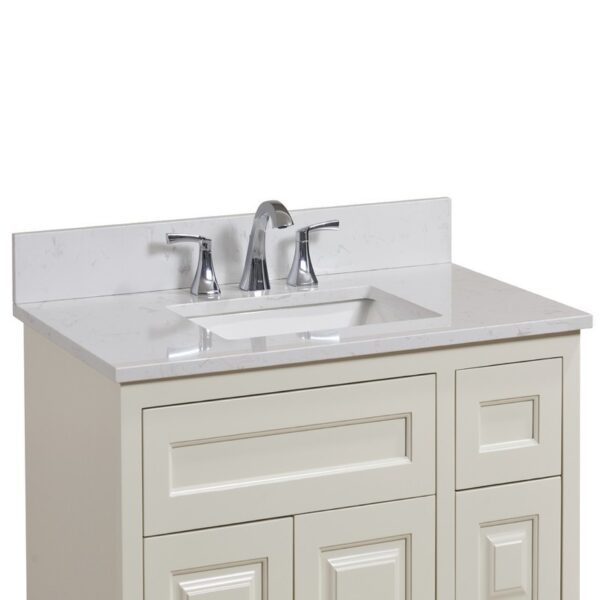 Altair 62037-CTP-JW Frosinone 37 Inch Single Bathroom Vanity Top in Jazz White with Ceramic Rectangle Undermount Sink