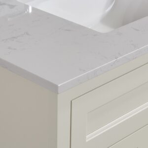 Altair 62037-CTP-JW Frosinone 37 Inch Single Bathroom Vanity Top in Jazz White with Ceramic Rectangle Undermount Sink