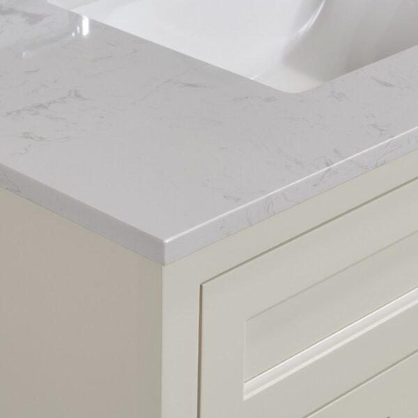 Altair 62037-CTP-JW Frosinone 37 Inch Single Bathroom Vanity Top in Jazz White with Ceramic Rectangle Undermount Sink