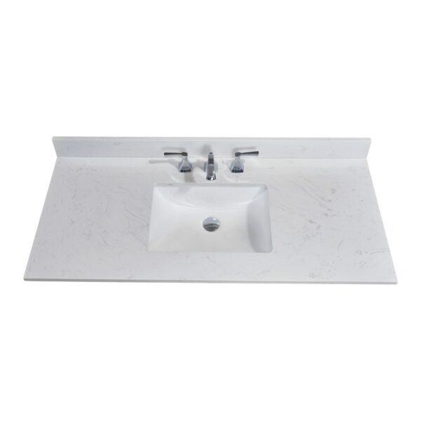 Altair 62049-CTP-JW Frosinone 49 Inch Single Bathroom Vanity Top in Jazz White with Ceramic Rectangle Undermount Sink