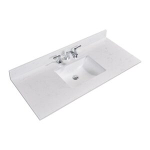 Altair 62049-CTP-JW Frosinone 49 Inch Single Bathroom Vanity Top in Jazz White with Ceramic Rectangle Undermount Sink