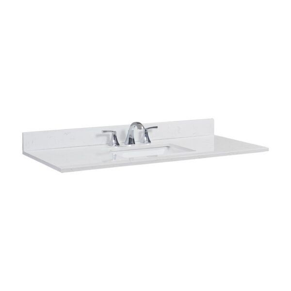 Altair 62049-CTP-JW Frosinone 49 Inch Single Bathroom Vanity Top in Jazz White with Ceramic Rectangle Undermount Sink