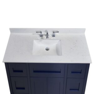 Altair 62049-CTP-JW Frosinone 49 Inch Single Bathroom Vanity Top in Jazz White with Ceramic Rectangle Undermount Sink