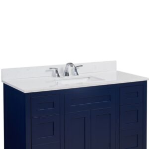 Altair 62049-CTP-JW Frosinone 49 Inch Single Bathroom Vanity Top in Jazz White with Ceramic Rectangle Undermount Sink