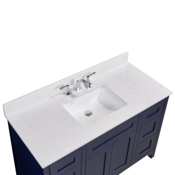 Altair 62049-CTP-JW Frosinone 49 Inch Single Bathroom Vanity Top in Jazz White with Ceramic Rectangle Undermount Sink