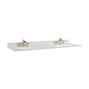 Altair 62073-CTP-JW Frosinone 73 Inch Single Bathroom Vanity Top in Jazz White with Ceramic Rectangle Undermount Sink