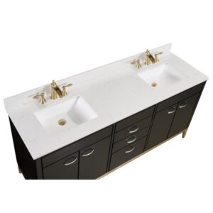 Altair 62073-CTP-JW Frosinone 73 Inch Single Bathroom Vanity Top in Jazz White with Ceramic Rectangle Undermount Sink