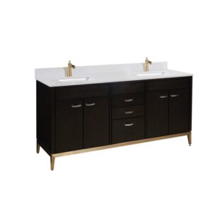 Altair 62SF73-JW-CTP Frosinone 73 Inch Stone effects Vanity Top in Jazz White with White Sink