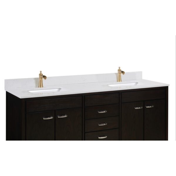 Altair 62SF73-JW-CTP Frosinone 73 Inch Stone effects Vanity Top in Jazz White with White Sink