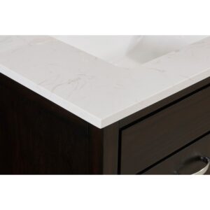 Altair 62SF73-JW-CTP Frosinone 73 Inch Stone effects Vanity Top in Jazz White with White Sink