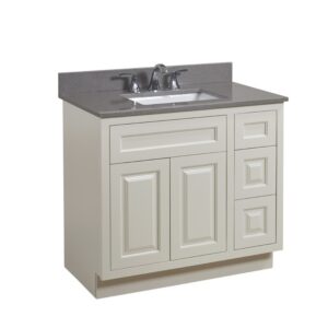 Altair 63037-CTP-MG Imperia 37 Inch Single Bathroom Vanity Top in Mountain Gray with Ceramic Rectangle Undermount Sink