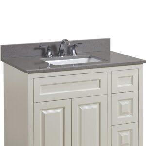 Altair 63037-CTP-MG Imperia 37 Inch Single Bathroom Vanity Top in Mountain Gray with Ceramic Rectangle Undermount Sink