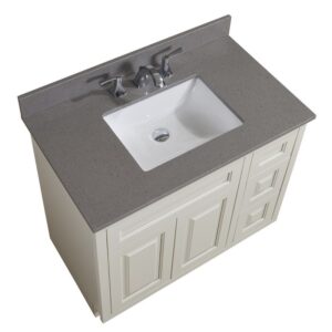 Altair 63037-CTP-MG Imperia 37 Inch Single Bathroom Vanity Top in Mountain Gray with Ceramic Rectangle Undermount Sink