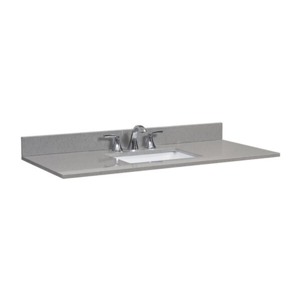 Altair 63049-CTP-MG Imperia 49 Inch Single Bathroom Vanity Top in Mountain Gray with Ceramic Rectangle Undermount Sink