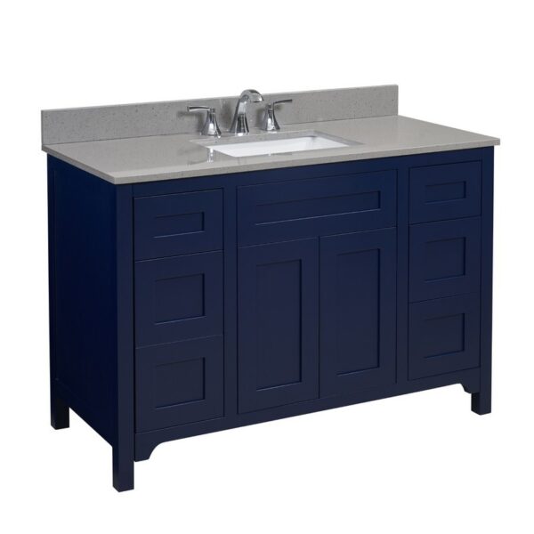 Altair 63049-CTP-MG Imperia 49 Inch Single Bathroom Vanity Top in Mountain Gray with Ceramic Rectangle Undermount Sink