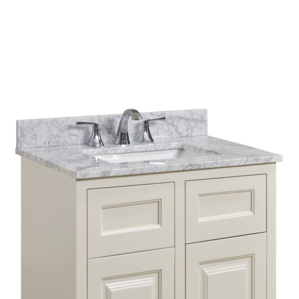 Altair 64031-CTP-CA Oristano 31 Inch Single Bathroom Vanity Top in Italian Carrara White with Ceramic Rectangle Undermount Sink