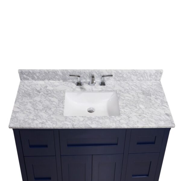 Altair 64049-CTP-CA Oristano 49 Inch Single Bathroom Vanity Top in Italian Carrara White with Ceramic Rectangle Undermount Sink