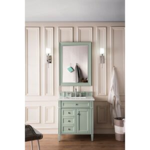 James Martin 650-V30-3WZ Brittany 30 Inch Single Vanity with 3cm White Zeus Quartz Top