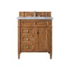 James Martin 650-V30-SBR-3AF Brittany 30 Inch Single Vanity in Saddle Brown with 3 CM Arctic Fall Solid Surface Top