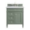 James Martin 650-V30-SC-3ENC Brittany 30 Inch Smokey Celadon Single Sink Vanity with 3 cm Ethereal Noctis Top