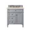 James Martin 650-V30-UGR-3EMR Brittany 30 Inch Single Vanity in Urban Gray with 3 CM Eternal Marfil Quartz Top