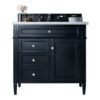 James Martin 650-V36-BKO-3CAR Brittany 36 Inch Black Onyx Single Vanity with 3 cm Carrara Marble Top