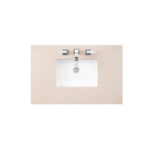 James Martin 650-V36-BW-3EMR Brittany 36 Inch Bright White Single Vanity with 3 CM Eternal Marfil Quartz Top