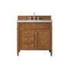 James Martin 650-V36-SBR-3EJP Brittany 36 Inch Saddle Brown Single Vanity with 3 CM Eternal Jasmine Pearl Quartz Top