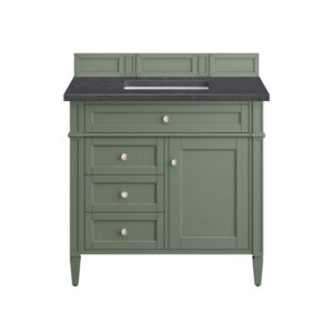 James Martin 650-V36-SC-3CSP Brittany 36 Inch Smokey Celadon Single Sink Vanity with 3 cm Charcoal Soapstone Top