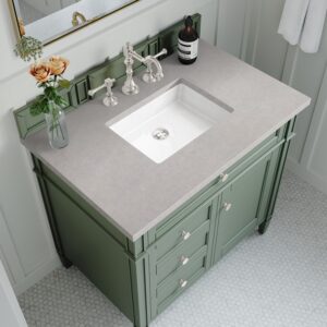 James Martin 650-V36-SC-3ESR Brittany 36 Inch Smokey Celadon Single Sink Vanity with 3 cm Eternal Serena Top