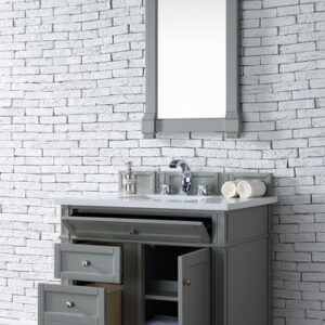 James Martin 650-V36-UGR-3AF Brittany 36 Inch Urban Gray Single Vanity with 3 cm Arctic Fall Solid Surface Top