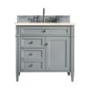 James Martin 650-V36-UGR-3EMR Brittany 36 Inch Urban Gray Single Vanity with 3 CM Eternal Marfil Quartz Top