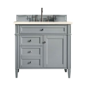 James Martin 650-V36-UGR-3EMR Brittany 36 Inch Urban Gray Single Vanity with 3 CM Eternal Marfil Quartz Top