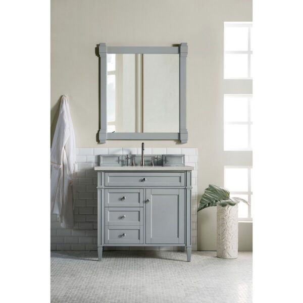 James Martin 650-V36-UGR-3ESR Brittany 36 Inch Urban Gray Single Vanity with 3 CM Eternal Serena Quartz Top