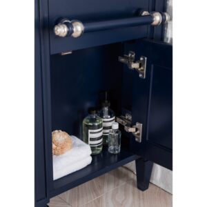 James Martin 650-V46R-VBL-CAR Brittany 46 Inch Single Vanity in Victory Blue with 3 CM Carrara Marble Top