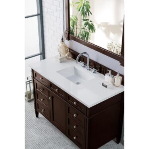 James Martin 650-V48-3WZ Brittany 48 Inch Single Vanity with 3cm White Zeus Quartz Top