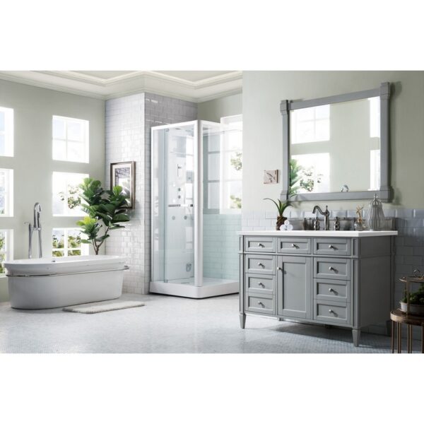 James Martin 650-V48-3WZ Brittany 48 Inch Single Vanity with 3cm White Zeus Quartz Top