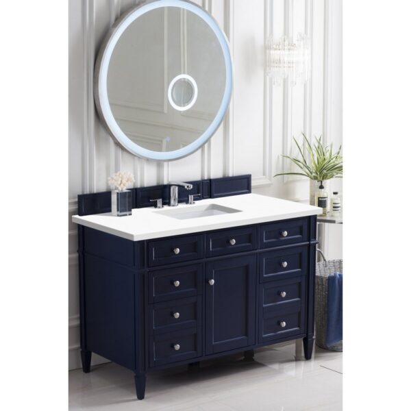 James Martin 650-V48-3WZ Brittany 48 Inch Single Vanity with 3cm White Zeus Quartz Top