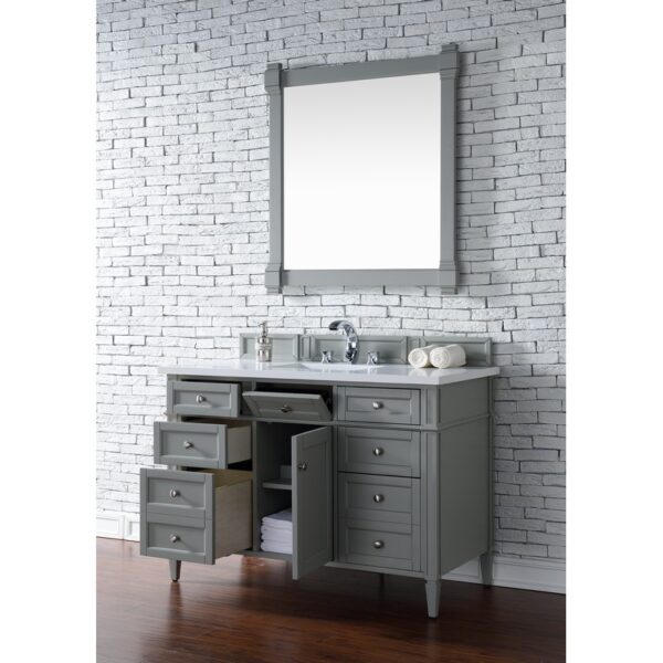 James Martin 650-V48-3WZ Brittany 48 Inch Single Vanity with 3cm White Zeus Quartz Top