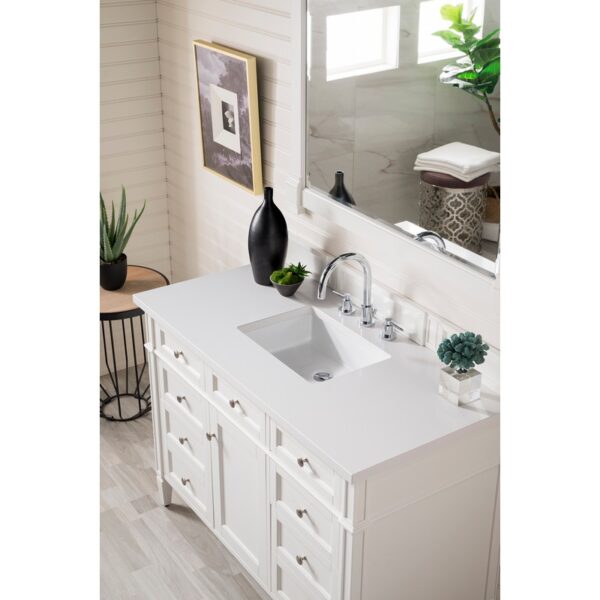 James Martin 650-V48-3WZ Brittany 48 Inch Single Vanity with 3cm White Zeus Quartz Top