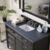 James Martin 650-V48-BKO-3CSP Brittany 48 Inch Black Onyx Single Vanity with 3 cm Charcoal Soapstone Quartz Top with Sink