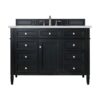 James Martin 650-V48-BKO-3ENC Brittany 48 Inch Single Vanity Cabinet with Ethereal Noctis Quartz Top - Black Onyx