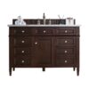 James Martin 650-V48-BNM-3CAR Brittany 48 Inch Burnished Mahogany Single Vanity with 3 cm Carrara Marble Top