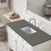 James Martin 650-V48-BW-3GEX Brittany 48 Inch Bright White Single Vanity with 3 cm Grey Expo Quartz Top with Sink